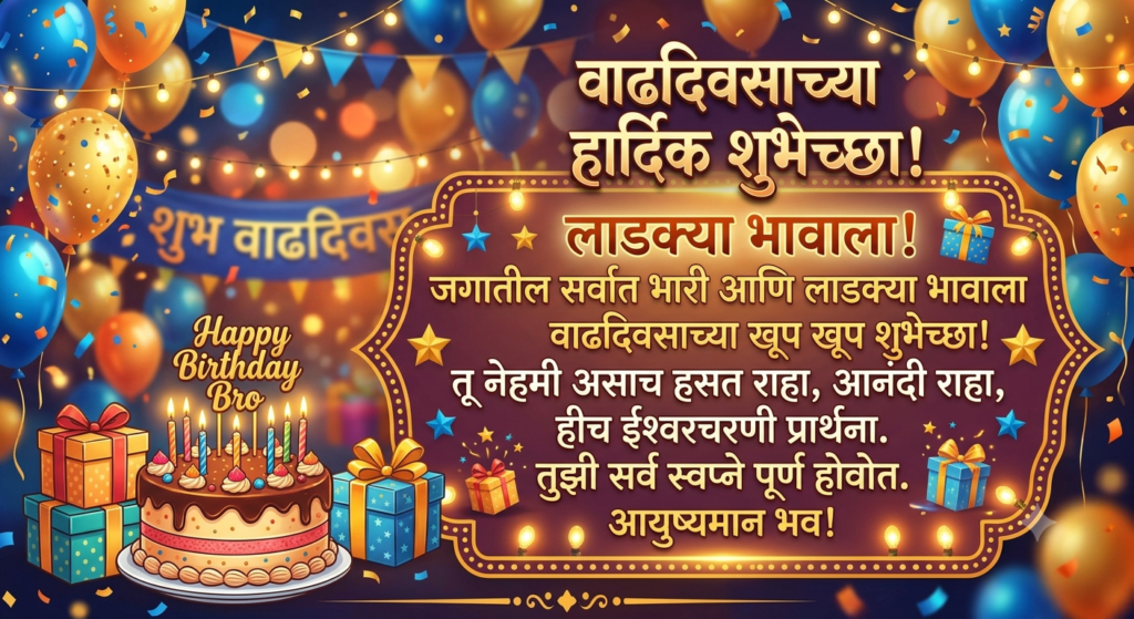130+ birthday wishes in marathi for brother – Ultimate, प्रेमळ आणि हृदयस्पर्शी शुभेच्छा 2026 birthday wishes in marathi for brother