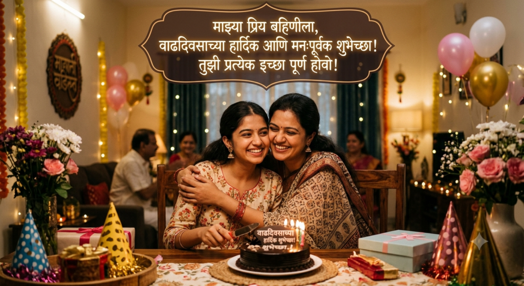 130+ heart touching birthday wishes for sister in marathi – प्रेमळ शुभेच्छा 2026 heart touching birthday wishes for sister in marathi