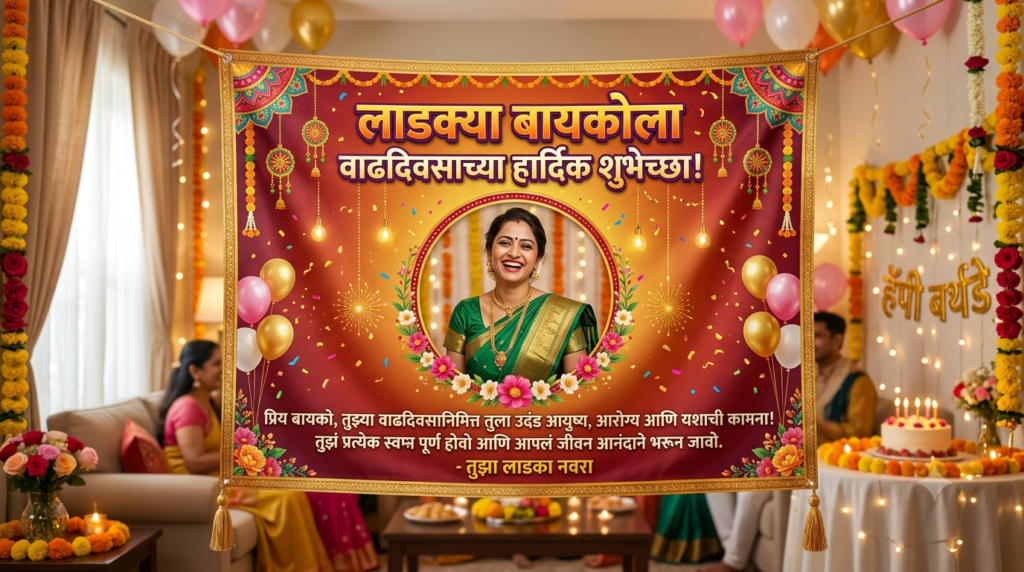 130+ bayko wife birthday wishes in marathi banner – Ultimate सुंदर आणि रोमँटिक शुभेच्छा 2026 bayko wife birthday wishes in marathi banner