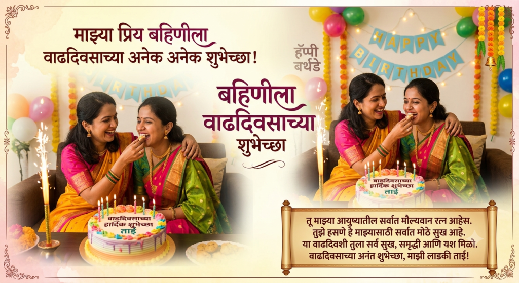 sister birthday wishes marathi