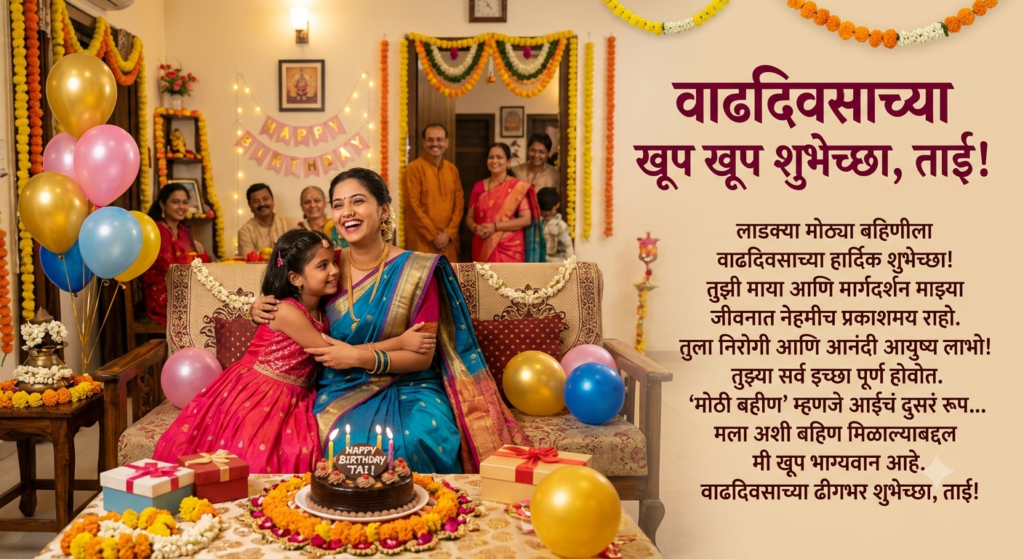 130+ big sister birthday wishes in marathi – प्रेमळ, खास आणि हृदयस्पर्शी शुभेच्छा 2026 big sister birthday wishes in marathi