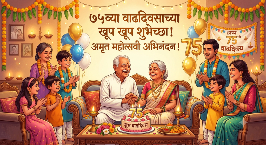 130+ 75th birthday wishes in marathi – Ultimate सुंदर, भावपूर्ण आणि खास शुभेच्छा 75th birthday wishes in marathi