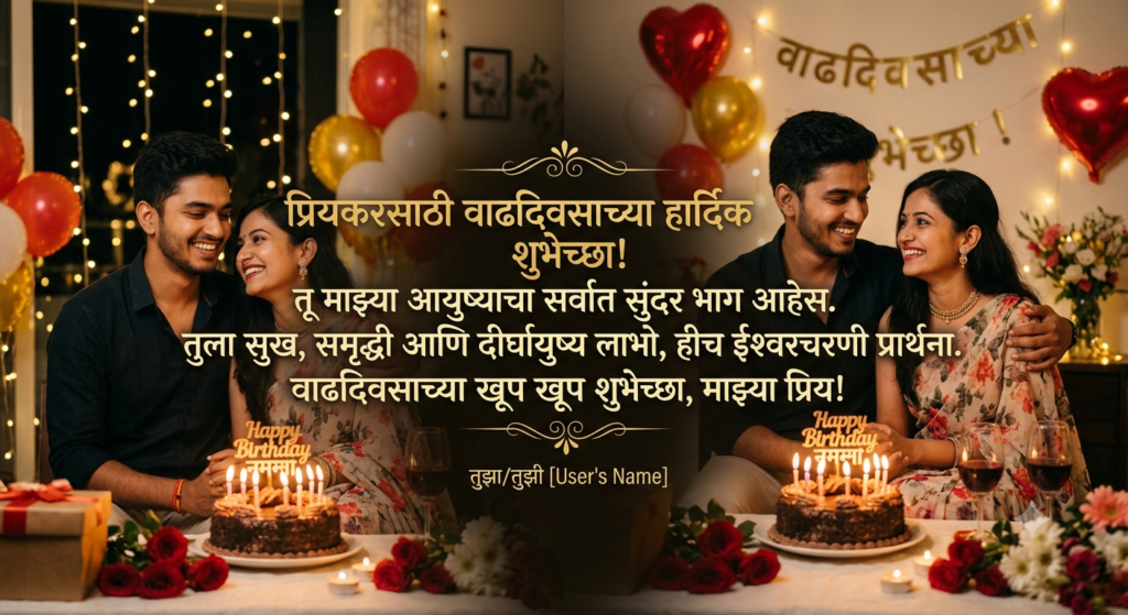 130+ birthday wishes for love in marathi – प्रेमळ, रोमँटिक आणि खास शुभेच्छा 2026 birthday wishes for love in marathi