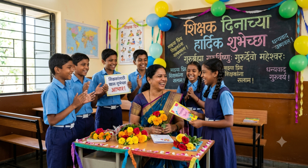 130+ Happy Teachers Day Wishes in Marathi – सुंदर, भावपूर्ण आणि खास शिक्षक दिनाच्या शुभेच्छा 2026 happy teachers day wishes in marathi