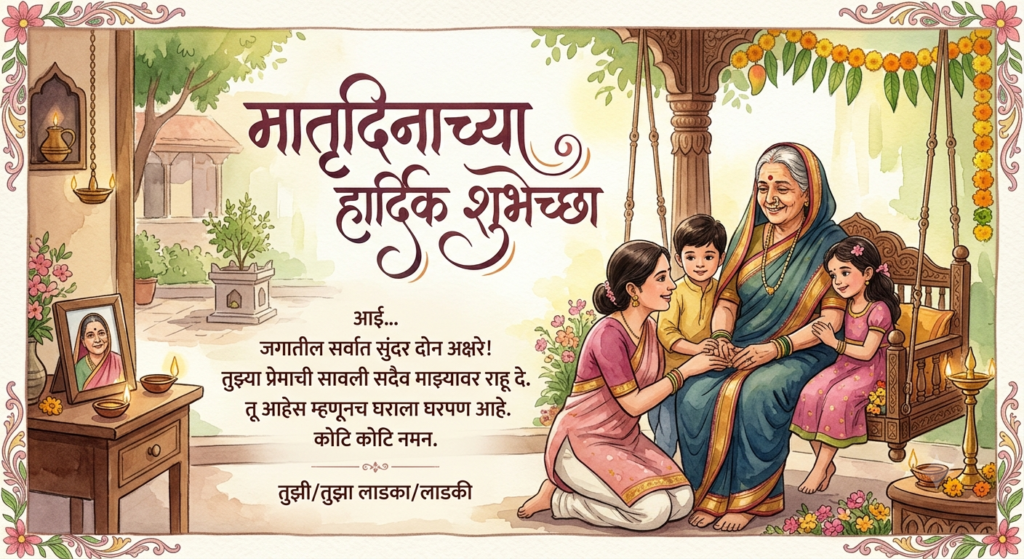 130+ Ultimate Mother’s Day Wishes in Marathi – आईसाठी प्रेमळ, सुंदर आणि खास शुभेच्छा 2026 mother's day wishes in marathi