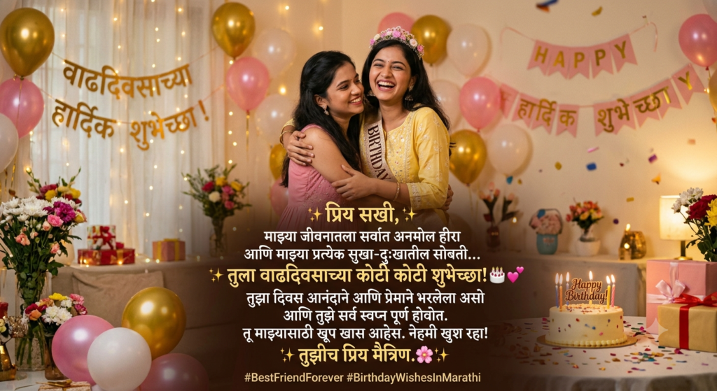 130+ best friend birthday wishes in marathi for girl – खास, मजेदार आणि मनापासून शुभेच्छा 2026 best friend birthday wishes in marathi for girl