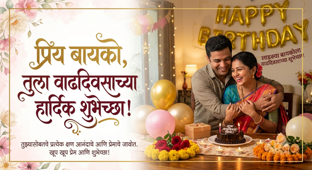 130+ bayko birthday wishes in marathi – Best, Romantic & Heartfelt शुभेच्छा 2026 bayko birthday wishes in marathi